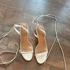 Reformation White Strappy heels 9.5